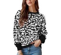 keepmore Sudaderas con patrón Floral de Camuflaje de Jungla para Mujer Cuello Redondo Manga Larga Casual Primavera Otoño Jersey Camisetas de Jersey al Aire Libre