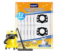 KEEPOW 12 paquetes de bolsas de fieltro para aspiradora Kärcher WD3 S, KWD 2, KWD 1, KWD 3, SE4001, SE4002, MV 3, bolsas de aspiradora para aspiradora en seco Karcher WD 2 Plus, WD 3, WD 3