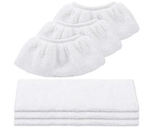 KEEPOW 3 Boquillas de Suelo + 3 Boquillas de Mano | Juego de Paños de Microfibra Compatible con Limpiador de Vapor Kärcher EasyFix SC 2, SC 3, SC 4, SC 5