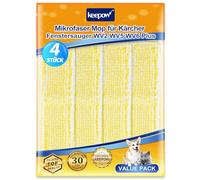 KEEPOW 4 Microfibra para Karcher WV 2 Premium (Plus), WV 5 Premium (Plus), WV 6 Plus, Repuesto Accesorios Almohadillas para Kärcher, Amarillo