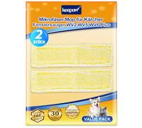 KEEPOW Cabezal de microfibra para aspiradora de ventanas Kärcher Accesorios WV2 WV5 WV6 Plus, piezas de repuesto para limpiacristales Kärcher paños mopa, amarillo interior 2.633-130.0, 2 unidades