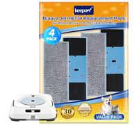 KEEPOW de 4 Paños Lavables para Fregar para iRobot Braava Jet M6134 Almohadillas de Mopa Húmedas, Braava Jet M6 Lavables y Reutilizables Almohadilla de Repuesto para Trapeador