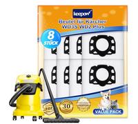 KEEPOW Juego de 8 bolsas de aspiradora de fieltro compatibles con Kärcher WD3 S, KWD 1, KWD 2, KWD 3, MV 3, SE4001, SE4002 y WD 2 Plus, WD 3, WD 3 con batería para aspiradora en seco y húmedo