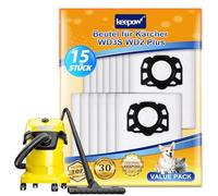 KEEPOW Pack de 15 bolsas para aspiradora Karcher WD 2 Plus