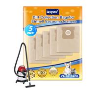 KEEPOW Paquete de 10 bolsas de aspirador de 12L para Einhell TC-VC 1815 1812S 1812/1S, TE-VC 18/10, BT-VC 1250S, INOX 1250S, bolsas de aspirador húmedas y secas para aspirador Einhell, bolsa de polvo