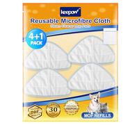 KEEPOW Paquete de 4 almohadillas de mopa de vapor para limpiador de vapor H2O HD, paño de microfibra, almohadillas reutilizables de repuesto para mopa de vapor H20 HD