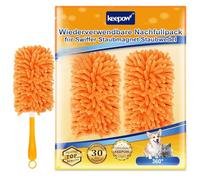 KEEPOW Recambio reutilizable para imán de polvo Swiffer, reemplazo superabsorbente para barra telescópica Swiffer, paquete de recambio de microfibra lavable, ideal contra pelos de animales, polvo y