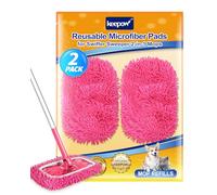 KEEPOW Toallitas de suelo reutilizables para Swiffer, 2 unidades de microfibra rosa, húmedas y secas, gran absorción de polvo y pelo
