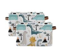 KEEPREAL Dino - Cubo de almacenamiento rectangular estilo escandinavo, 38 x 28 x 24 cm, organizador plegable cesta de almacenamiento para decoración del hogar, 2 unidades