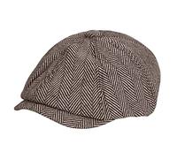 KeepSa Newsboy Casquillo Plano Sombreros Baker Boy Gorras Hombre-8 Panel Herringbone Tweed Gatsby Ivy Cap Driving Casual Hat,Marrón,58-61CM