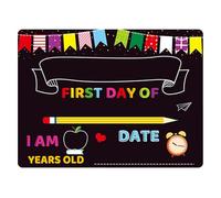 Keepsake Board en el primer día - letrero de hitos de Chool, tablero de memoria educativa | 10 ″ x 12 ″ doble cara primer y último día de la junta escolar, de vuelta al letrero escolar.