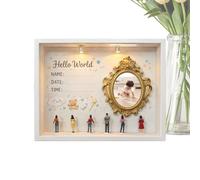 Keepsake Display Frame - Illuminated Mini Museum Showcase, Creative Photo Box with Warm Light Accent, Easy Access Slot Function, Ideal for Home Decoration Kids Room Table Shelf
