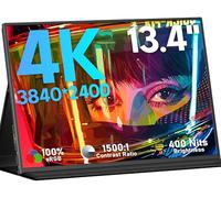 KEEPTIME Monitor portátil 4K de 13.3 Pulgadas 3840 x 2160 UHD USB-C HDMI Monitor de Laptop, 100% sRGB IPS Pantalla de Juegos HDR Monitor de Viaje con Altavoces para Laptop, Xbox, PS5, Switch, PC y
