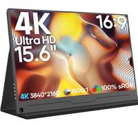 KEEPTIME Pantalla para portátil 4K de 15.6 pulgadas, 3840 x 2160 UHD, USB-C, HDMI, pantalla para laptop, monitor de viaje 100% Adobe RGB IPS HDR con altavoces y carcasa inteligente para Xbox PS5