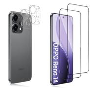 Keero 2+2 Piezas Protector de Pantalla para OPPO Reno 14 5G con Protector de Lente de Cámara, Cristal Templado con Dureza 9H, HD Anti-Arañazos Película Protectora, Antihuellas, Sin Burbujas