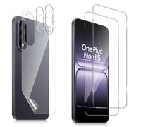 Keero Cristal Templado para OnePlus Nord 5 5G, 2 + 2 Piezas Protector de Pantall Protector de Lente de Cámara y 1 Pieza Protector Trasera, Dureza 9H, Sin Burbujas, HD Transparente Antiarañazos