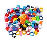 Keersi 100 anillos para patas de 8 mm con clip para pájaros, para palomas, pollitos, codornizas, codornizos, gallinas, pollos pequeños (colores mixtos)