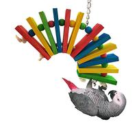 Keersi Juguete de madera colorido para pájaros, loros, guacamayos, grises africanos, cacatúas y periquitos, conure amazónicas, juguete de mordedura de jaula (estilo A)