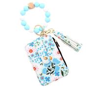 Keeschains de Hielo - Sopeta de Llaves de Estilo Bohemio para lápiz Labial, pequeños Elementos Esenciales, Cartera Elegante | Plantilla Floral de Lanzador de Llaves para Mujeres, niñas y, Azul