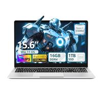 KeeUiU Ordenador Portátil 15,6 Pulgadas, Ryzen 5 5500U procesador 16 GB RAM SSD 1 TB, Laptop Pantalla IPS Full HD, Puerto USB Tipo-C, USB 3.0, HDMI, Teclado retroiluminado Computadora portátil