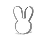Keewah Cortador de galletas con cara de conejo de Pascua, 4.7 pulgadas, acero inoxidable