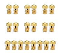 KeeYees 20 Piezas Boquilla Impresora 3D M6, 0,2 mm 0,3 mm 0,4 mm 0,5 mm 0,6 mm 0,8 mm 1,0 mm Cabezales de Impresión de Latón para Extrusora