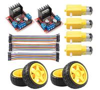 KeeYees Tarjeta de Controlador de Motor Módulo de Control de Motor Paso a Paso Puente Doble H con Motor de CC y Rueda para Inteligente Automóvil para Arduino