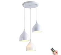 KEFA Battery Operated Pendant Light with Remote, Indoor No Wiring Ceiling Hanging Light, Modern Wireless Pendant Lighting Chandelier Fixture for Kitchen Island Dining Room Living Room Farmhouse (Colo