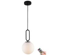 KEFA Lámpara colgante no cableada, funciona con pilas, moderna de mediados de siglo, sin alambre, iluminación colgante con control remoto y bombilla regulable, para cocina, isla, sala de estar,