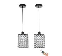 KEFA Lámpara colgante recargable que funciona con pilas con control remoto, no cableada, luces colgantes alimentadas por pilas, lámpara de araña de cristal inalámbrica para colgar en el techo de la