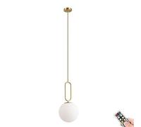 KEFA Lámpara colgante sin cable, funciona con pilas, moderna de mediados de siglo, sin alambre, con control remoto y bombilla regulable, para cocina, isla, sala de estar, dormitorio, bar comedor