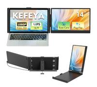 KEFEYA - Extensión de pantalla para ordenador portátil, 14 pulgadas 1080p FHD IPS para escritorio en casa, monitor de viaje dual para portátiles de 13 a 17,3", USB-C HDMI Plug Play para MacOS