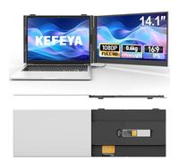 KEFEYA Extensor de Pantalla para Portátil, 14,1" 0,6kg Ultra Delgado Monitor Portátil, Nuevo Soporte Giratorio Integrado, Monitor de Viaje FHD 13"-17,3", Plug & Play, Mac/Win/Dex/Huawei