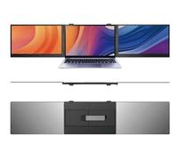 KEFEYA Monitor portátil de 14.1 pulgadas, extensor de pantalla de laptop delgado de 1 kg, soporte giratorio mejorado integrado, monitor triple de viaje FHD para portátiles de 13 a 17.3 pulgadas, Plug
