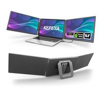 KEFEYA Monitor Portátil de 15,6" con Banco de Energía Magnético | Monitor Triple 1080P FHD, Plug & Play para Portátiles de 13-17" (Diagonal) | HDMI/USB/Hub, Compatible con Mac, Windows, Android