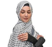 Keffieh Palestino, Keffieh - Bandana Hijab suave Árabe 70,87 X 27,56 Pulgadas,Desert Arab Wrap, Head Neck Pañuelo para mujeres y niñas, y negro, Se référer au