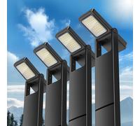 kefflum Luz Solar Exterior Jardin 300LM, 2200mAh Farolas Solares Exterior de 2,5W de Silicio Policristalino, Luz Blanca Cálida, Resistencia Al Agua IP65, Aptas para Caminos Patios y Césped (4 Piezas)