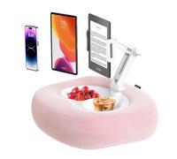 Kefotic Soporte de almohada para tablet Kindle, soporte de regazo para teléfono con cuenco de aperitivos, accesorios de lectura manos libres en la cama, compatible con Kindle Kobo iPad iPhone