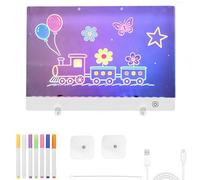 KEGAJEGA Pizarra de notas LED con colores para niños, 35 x 25 cm, tablero de dibujo LED, recargable, tablero de dibujo luminoso para niños, con 19 luces de bajo consumo para herramientas creativas de