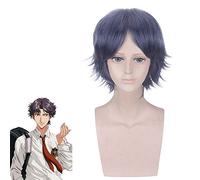 Keigo Atobe Cosplay Peluca Prince Of Tennis Cosplay Corto Negro Gris Peluca Anime Peluca Pelucas sintéticas resistentes al calor Fiesta de Halloween PL-025