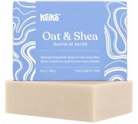 Keika Jabón de avena y karité para bebés, sin perfume, para eccema, psoriasis, cara, cuerpo, bebés, niños, adolescentes, hombres y mujeres con piel sensible, 150 ml