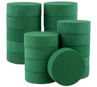 KEILEOHO 20 Unidades de Espuma para Flores Redondas, 12 x 4 cm, Espuma húmeda, Color Verde, para arreglos Florales