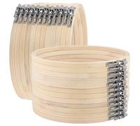 KEILEOHO 24 bastidores de bordado de 15 cm, círculo de madera de bambú, marco redondo de punto de cruz de 6 pulgadas, para bricolaje