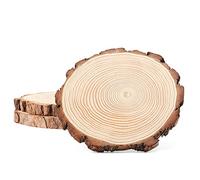 KEILEOHO 3 rodajas de madera natural de 20 a 25 cm, círculos de madera sin terminar, discos redondos de madera, rodajas de madera para manualidades