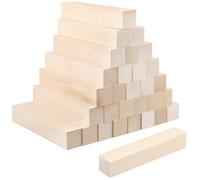 KEILEOHO 30 bloques de madera de tilo de 15 x 2,5 x 2,5 cm para tallar y manualidades