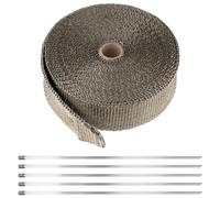 KEILEOHO Cinta de protección térmica de 15 m para escape, 5 cm de fibra de basalto con 10 bridas de acero inoxidable, cinta de protección térmica de titanio, cinta de escape para colector de abanico,