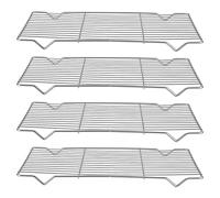 KEILEOHO Juego de 4 estantes de enfriamiento, estantes de parrilla de acero inoxidable, 20 x 31 x 1,5 cm para horno de hornear pan de galletas