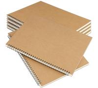KEILEOHO Pack 6 Cuadernos A4 de Puntos, 100 Hojas, Tapa Kraft, Papel 100g, 21 x 29 cm, Espiral, para Escribir, Dibujar, Oficina y Hogar