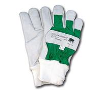 KEILER Guantes Forst 16060 de piel de vaca reforzados con dedos totalmente forrados y dorso impermeable EN 388, EN 420, 1 par, blanco/verde (9)