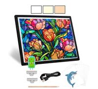KEIRLIGHT - Mesa de luz recargable A3, caja de luz inalámbrica con batería para trazar, 3 colores, 6 niveles de brillo, tablero de luz continuo, almohadilla de luz A3 para pintura de diamantes,